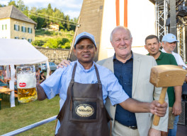 BGM mit Pfarrer beim Dorffest